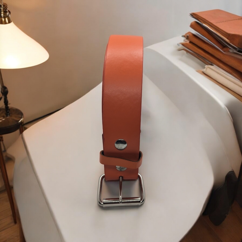 Genuine Leather belt color Orange 🍊